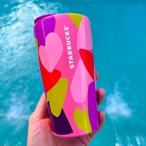 Starbucks 2022 Valentines Day Multi Colored Hearts Travel Mug